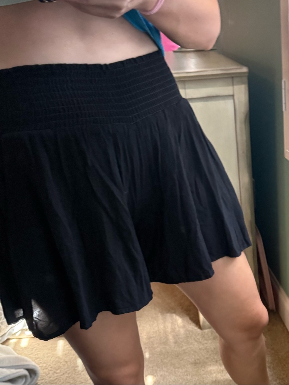 final touch made in usa rayon swing short size Small